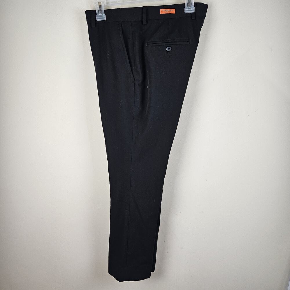 Egara Dress Pants Men's 31X28 FIT 33X28 Black Slim Fit Flat Front Stretch Slacks